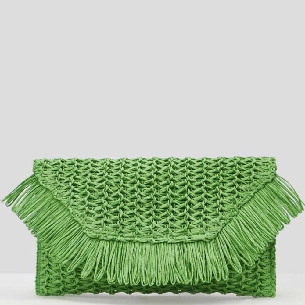 SHEIN | Green Woven Grass Bag